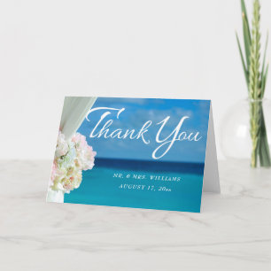 Tarjeta De Agradecimiento Elegante Floral Océano Playa Verano Gracias