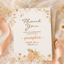 Elegante Floral Otoñal de Acuarela Pequeña Calabaz