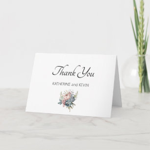 Tarjeta De Agradecimiento Elegante floral rosa Rubor