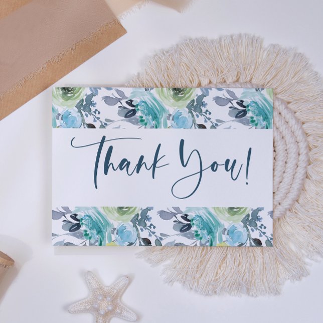 Tarjeta De Agradecimiento Elegante floral verde amarillo claro (Subido por el creador)