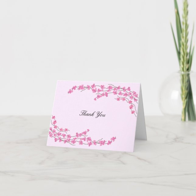 Tarjeta De Agradecimiento Elegante Florencia Rosa Gracias (Anverso)