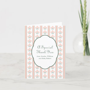 Tarjeta De Agradecimiento Elegante Flores Ropas Rosadas Baby Shower Gracias