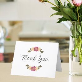 Tarjeta De Agradecimiento Elegante Flores Silvestres Boho Boho Garden Weddin