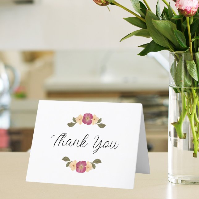 Tarjeta De Agradecimiento Elegante Flores Silvestres Boho Boho Garden Weddin (Subido por el creador)