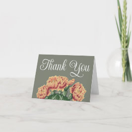 Tarjeta De Agradecimiento Elegante florido Pear Cactus Boda
