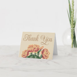 Tarjeta De Agradecimiento Elegante florido Pear Cactus Boda