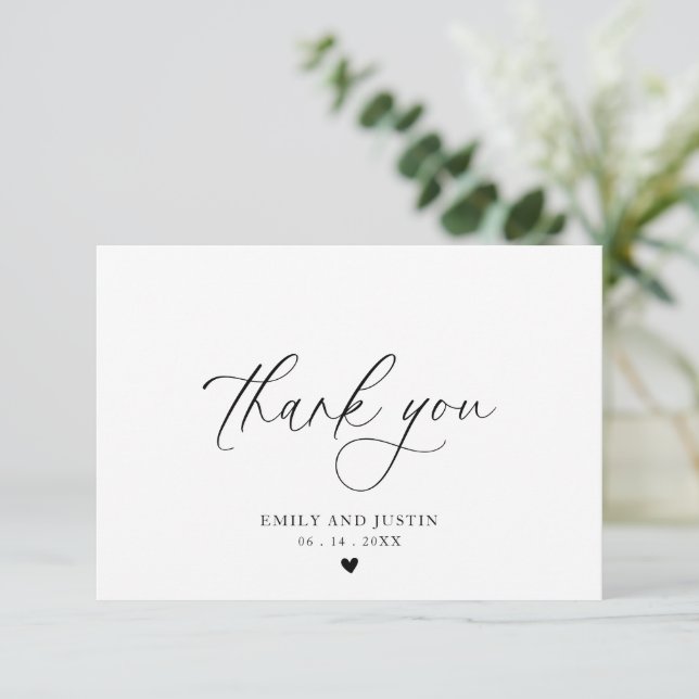 Tarjeta De Agradecimiento Elegante Flourigraphy Script Gracias (Anverso de pie)