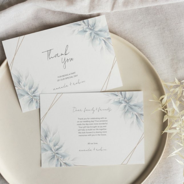 Tarjeta De Agradecimiento Elegante Foliage Moderno (Subido por el creador)