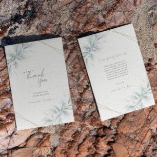 Tarjeta De Agradecimiento Elegante Foliage Moderno