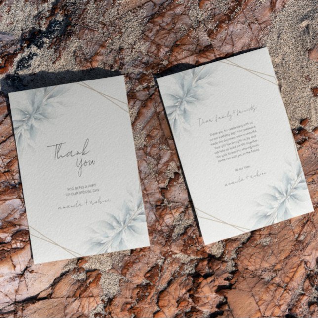 Tarjeta De Agradecimiento Elegante Foliage Moderno (Subido por el creador)