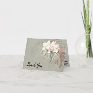 Tarjeta De Agradecimiento Elegante Foliage tropical floral gracias