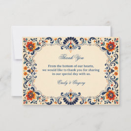 Tarjeta De Agradecimiento Elegante Folk Botánico Mexicano