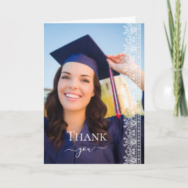 Tarjeta De Agradecimiento Elegante foto barroca victoriana de graduación de