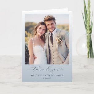 Tarjeta De Agradecimiento Elegante Foto Beige Alegre