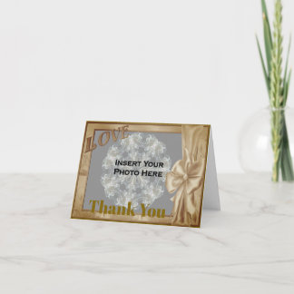Tarjeta De Agradecimiento Elegante foto Boda de marco de amor personalizada