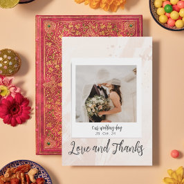 Tarjeta De Agradecimiento Elegante foto Boda personalizada
