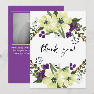Tarjeta De Agradecimiento Elegante foto botánica de eucalipto boda 