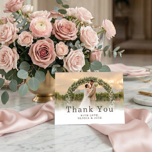 Tarjeta De Agradecimiento Elegante Foto con Borde Desvanecido Clásico Modern
