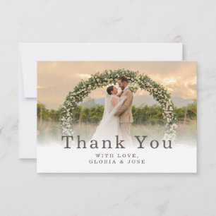 Tarjeta De Agradecimiento Elegante Foto con Borde Desvanecido Clásico Modern