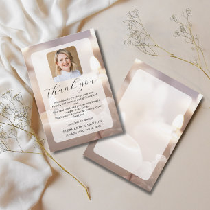 Tarjeta De Agradecimiento Elegante foto conmemorativa de pésame por funeral 