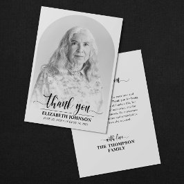 Tarjeta De Agradecimiento Elegante foto conmemorativa del funeral