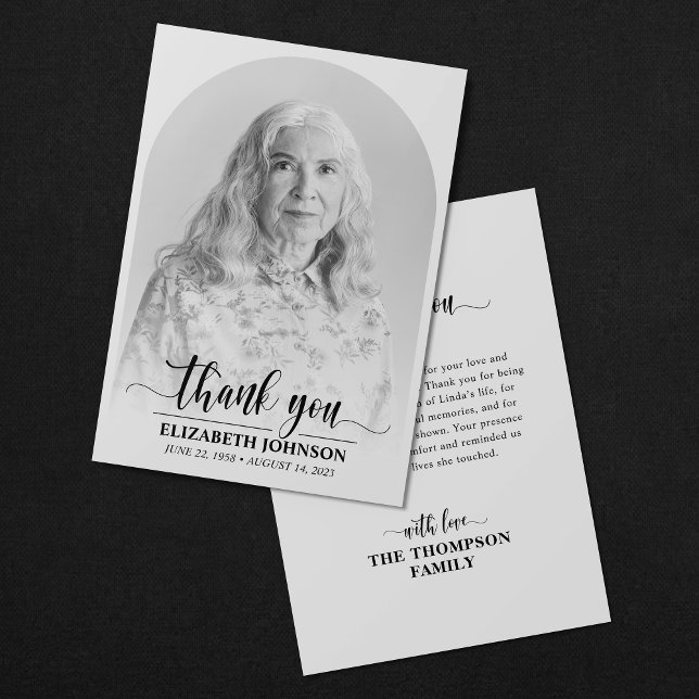 Tarjeta De Agradecimiento Elegante foto conmemorativa del funeral (Subido por el creador)