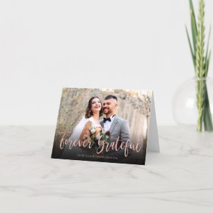 Tarjeta De Agradecimiento Elegante Foto de Boda Agradecida para Siempre