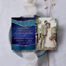 Elegante foto de Boda de la Marina Azul y Oro Agat