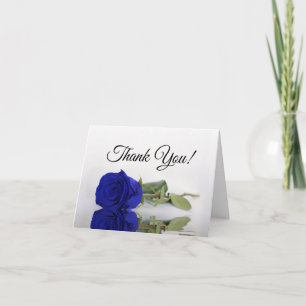 Tarjeta De Agradecimiento Elegante foto de Boda de Rosa azul real en el inte