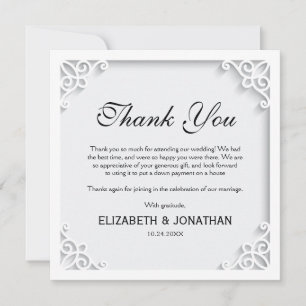 Tarjeta De Agradecimiento Elegante foto de boda gratitud