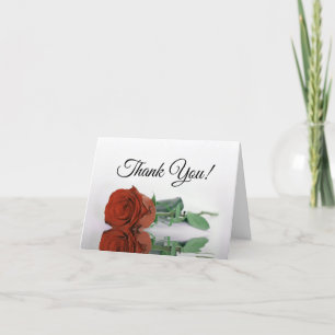 Tarjeta De Agradecimiento Elegante foto de Boda Rosa Naranja de óxido en el