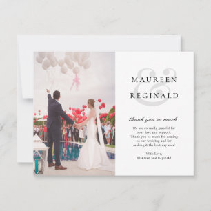 Tarjeta De Agradecimiento Elegante foto de boda tradicional