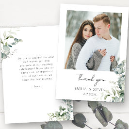 Tarjeta De Agradecimiento Elegante foto de Eucalyptus Greenery