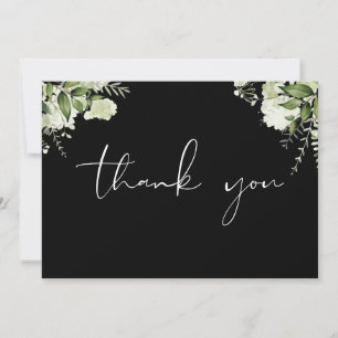 Tarjeta De Agradecimiento Elegante Foto de Floral y Verdor Moderno