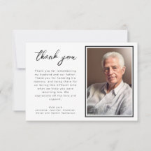Elegante foto de funeral con letra script en blanc