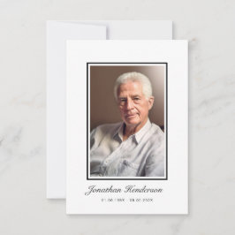 Tarjeta De Agradecimiento Elegante Foto De Funeral De Guión Blanco Y Negro