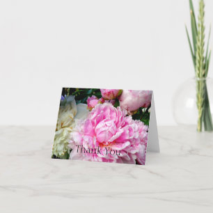 Tarjeta De Agradecimiento Elegante foto de jardín florido de peonia blanca r