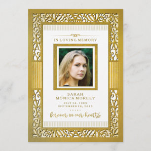 Tarjeta De Agradecimiento Elegante foto de la frontera dorada - Quizás Poema