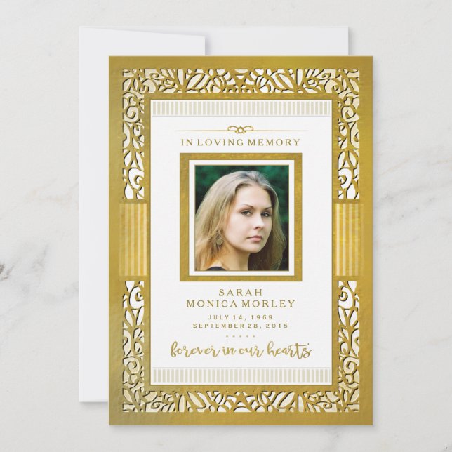 Tarjeta De Agradecimiento Elegante foto de la frontera dorada - Quizás Poema (Anverso)