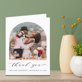 Tarjeta De Agradecimiento Elegante foto de matrimonio arcos carta de agradec