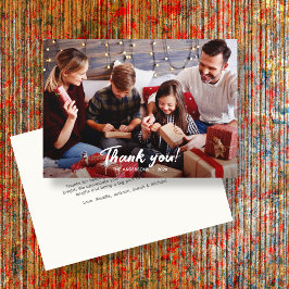 Tarjeta De Agradecimiento Elegante foto de vacaciones modernas