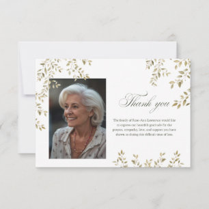 Tarjeta De Agradecimiento Elegante foto funeraria botánica de eucalipto