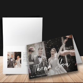 Tarjeta De Agradecimiento Elegante foto Minimalista de boda personalizada
