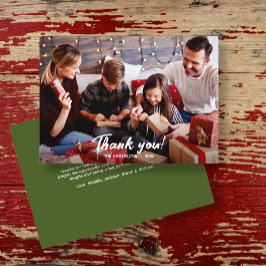 Tarjeta De Agradecimiento Elegante foto moderna de vacaciones verdes