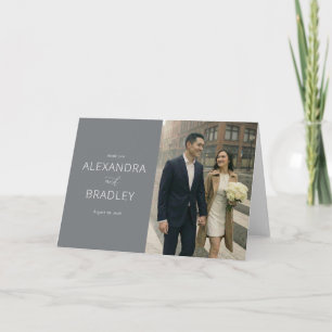 Tarjeta De Agradecimiento Elegante Foto Moderna Gris