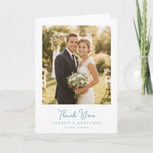 Tarjeta De Agradecimiento Elegante Foto Naval Romántica