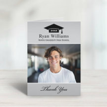 Elegante Foto Personalizada de Graduación en Plata