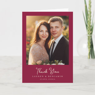 Tarjeta De Agradecimiento Elegante Foto Romántica Marrón