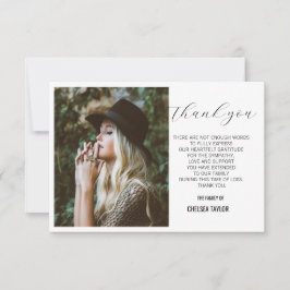 Tarjeta De Agradecimiento Elegante Foto Simpatía Funeral Personalizado 