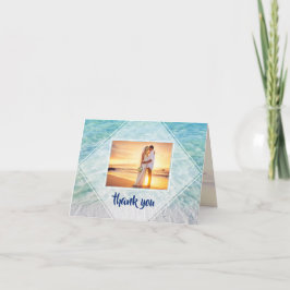 Tarjeta De Agradecimiento Elegante foto Tropical Beach Destination Wedding